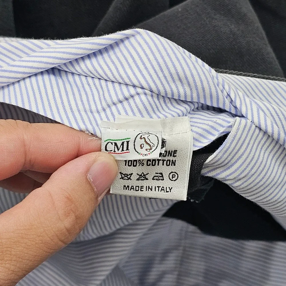 De Corato Trousers Mens 50 34x29 Charcoal Grey Cotton Tailored Italy Sartorial